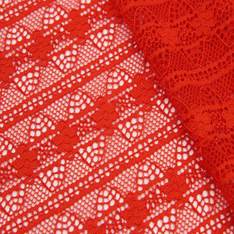Lace Fabric Stripe Curtain Warp Knit Wholesale Supplier 4